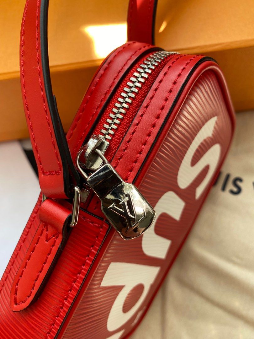 LOUIS VUITTON × Supreme Used Danube PPM Red Epi Leather