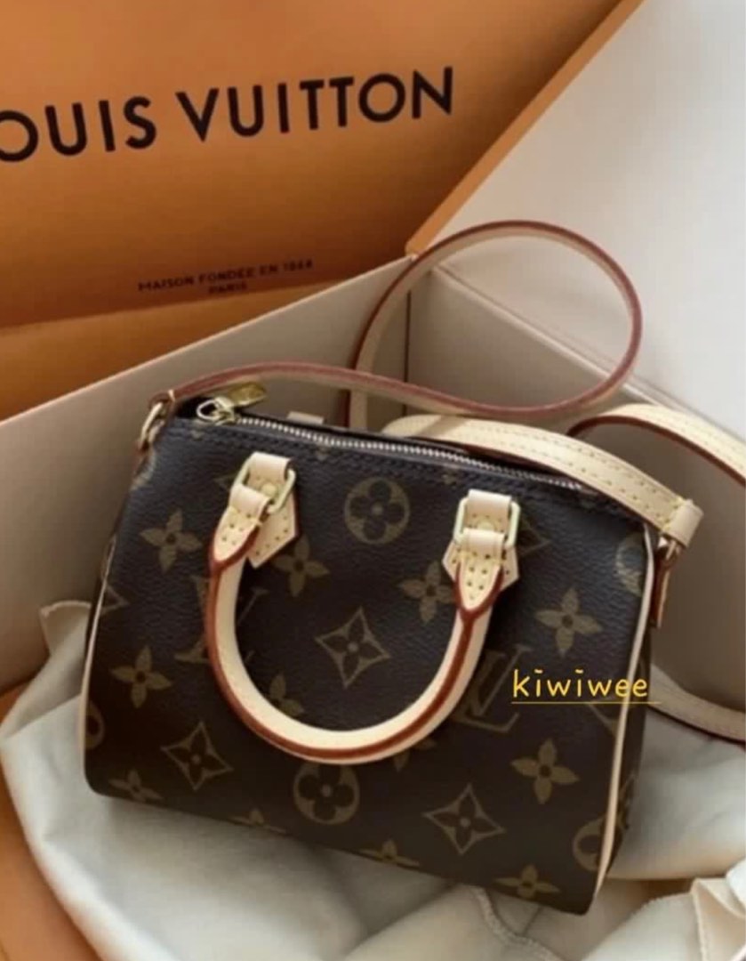 LV Nano Speedy black bicolor empreinte monogram leather, Luxury, Bags &  Wallets on Carousell