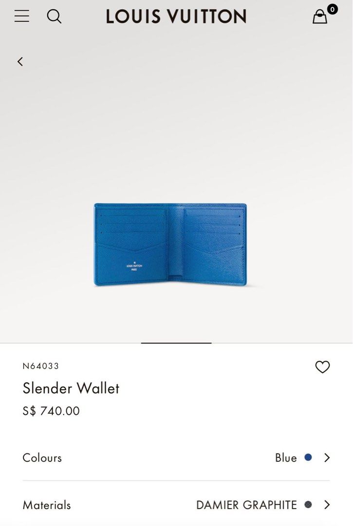 Louis Vuitton SLENDER Slender wallet (N64033, N63261, N64033, N63261)