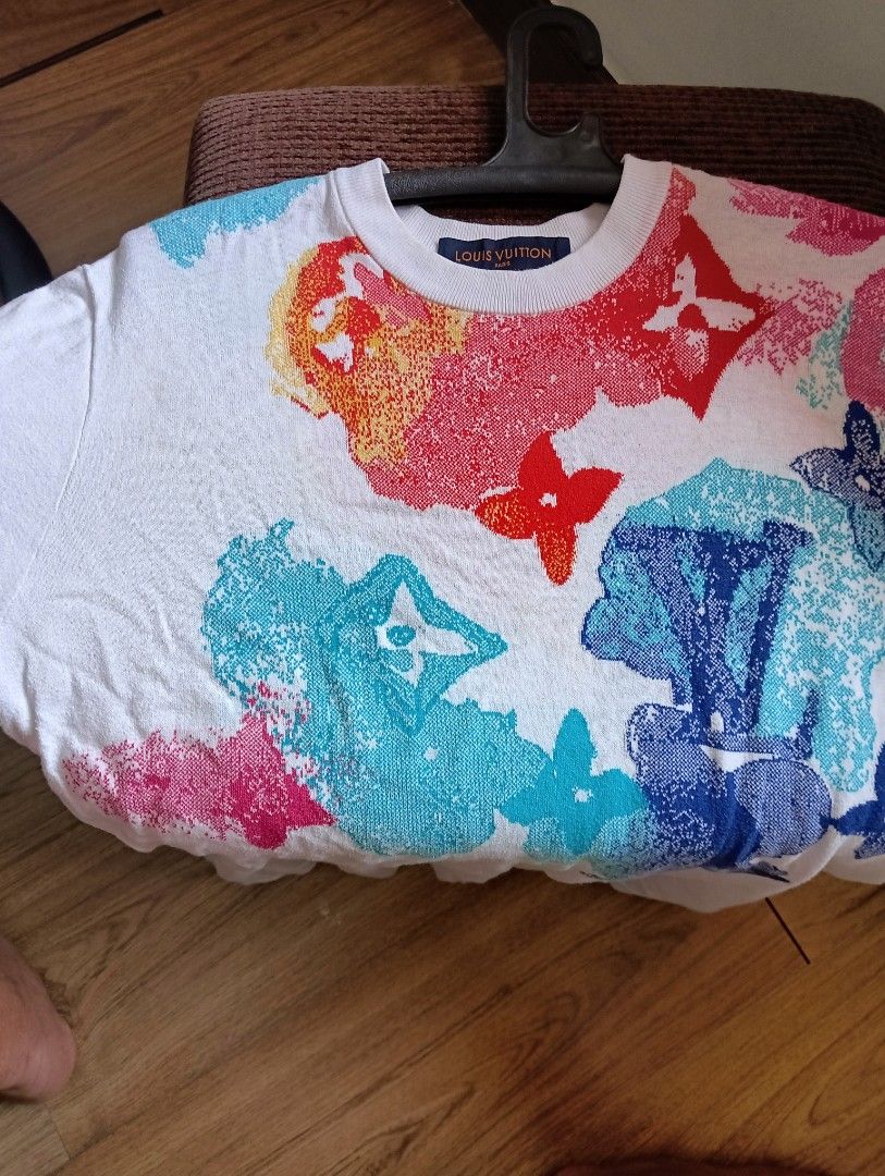 LV WATERCOLOR GIANT MONOGRAM SHIRT, Luxury, Apparel on Carousell