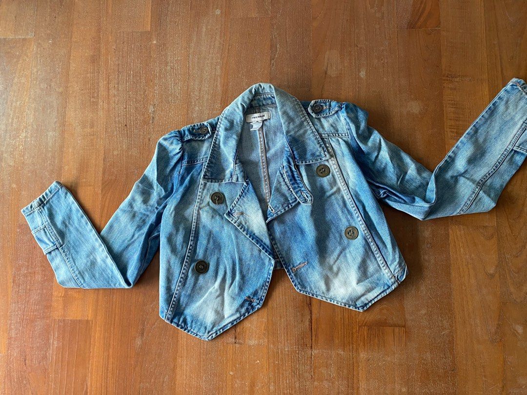 Mango crop denim jacket Women s Fashion Coats Jackets and