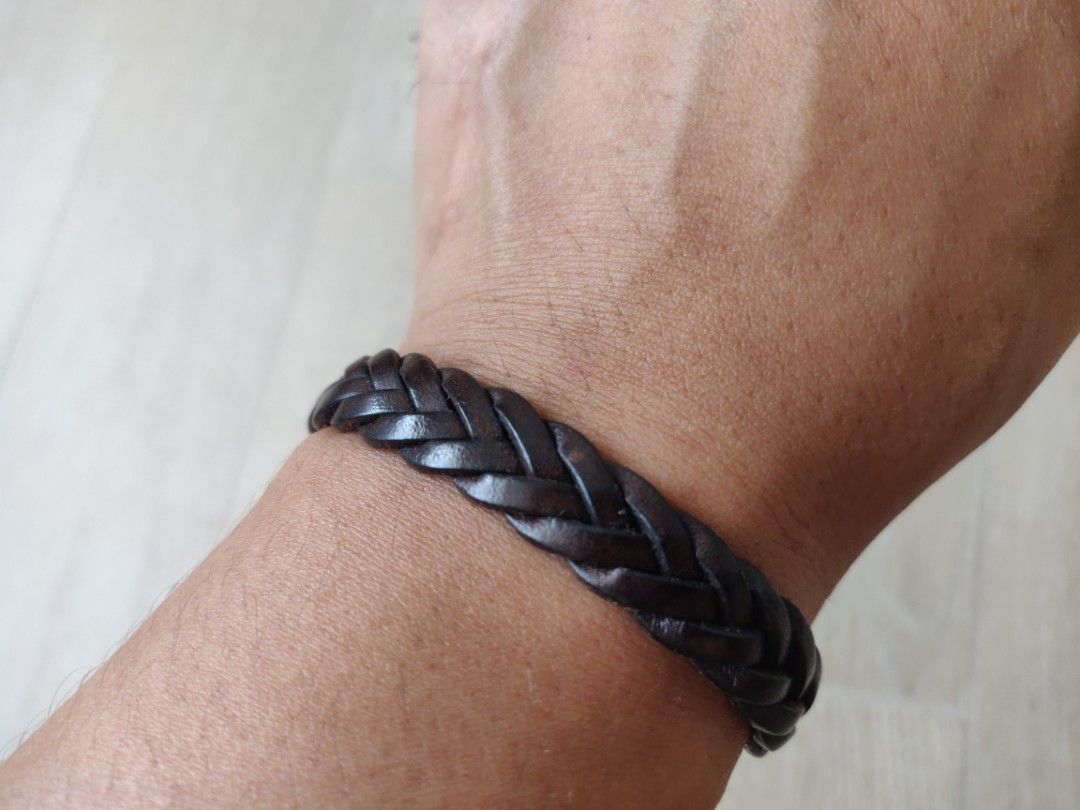 Massimo Dutti leather weave bracelet
