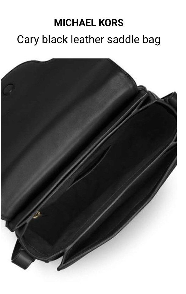 Michael Kors Saddle Bag Black Leather Women s Fashion Bags