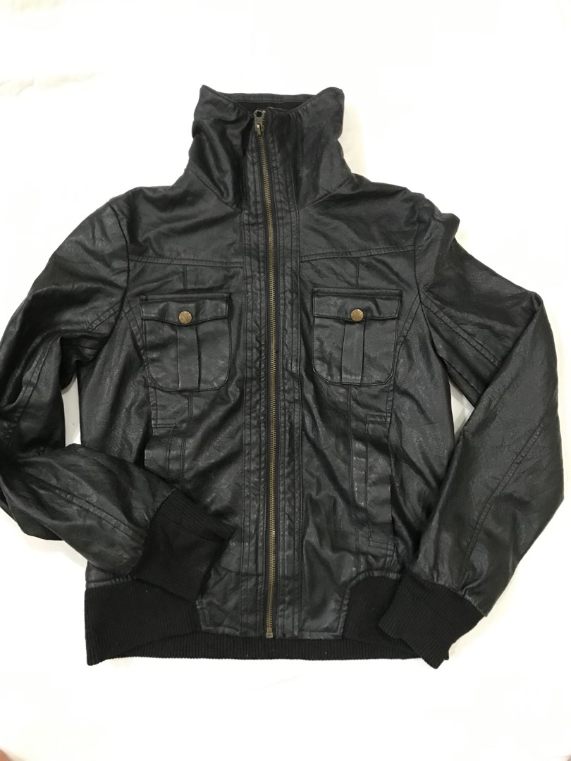 Miss london leather jacket top