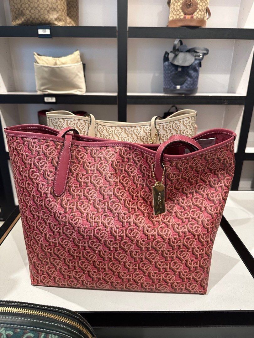 NEW COACH City Tote in Monogram Red Goyard Style Women s