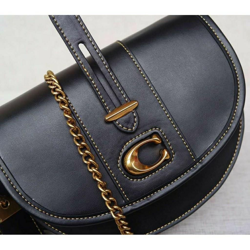 New Coach Original Classic Black Collection Saddle 20 Crossbody Chain Sling Shoulder Bag For Women Come With Complete Set Suitable For Gift