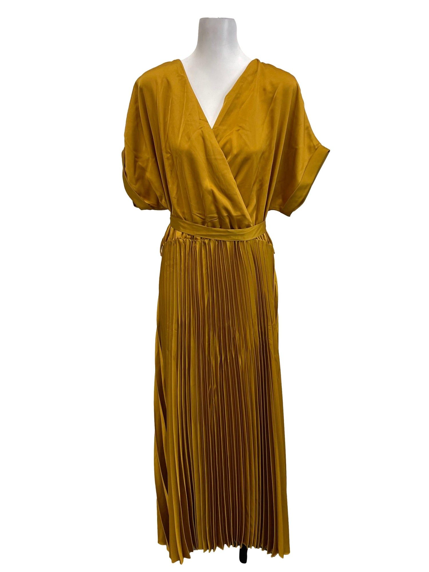 New look shop gold pleated dress
