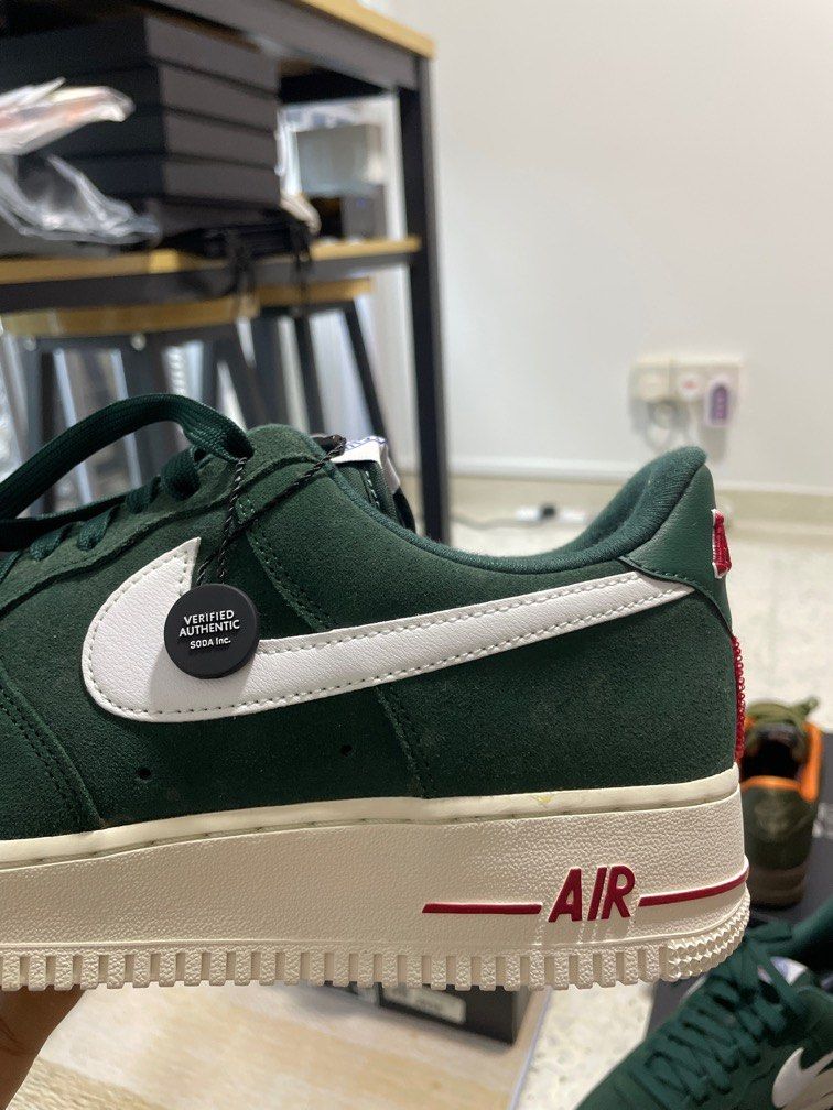 Af1 hot sale green suede