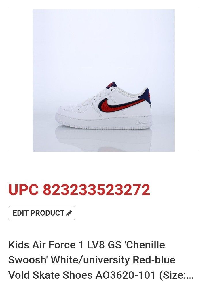 Nike Air Force 1 Low 3D Chenille Swoosh USA (GS) Kids' - AO3620