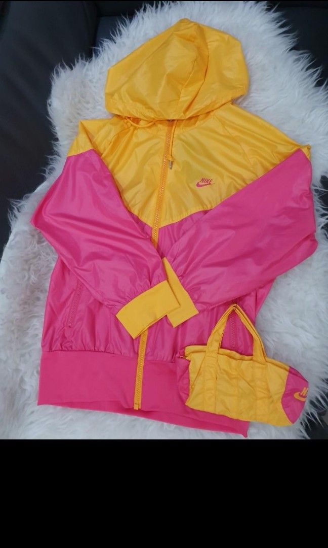 Nike pink and yellow windbreaker online