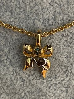 Nina Ricci Sapphire Crystal Bow Necklace