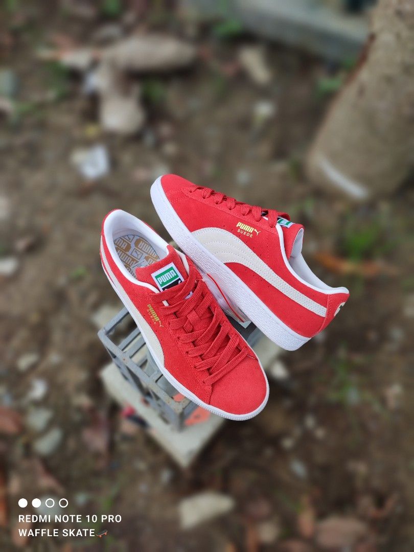 Puma suede high hotsell risk red