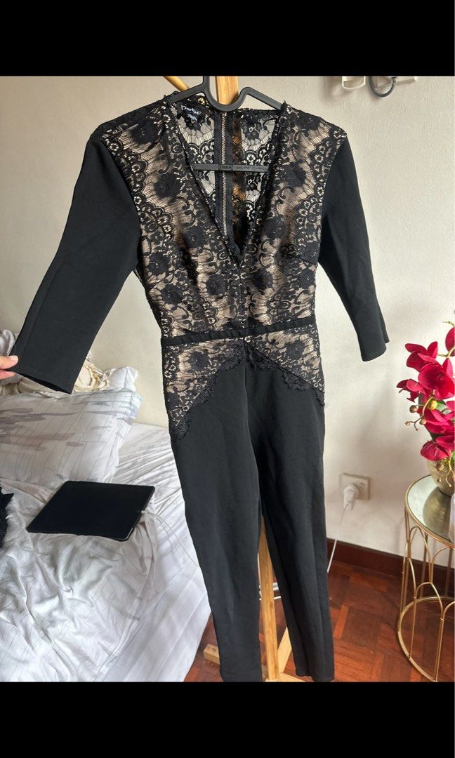 Bebe lace jumpsuit top