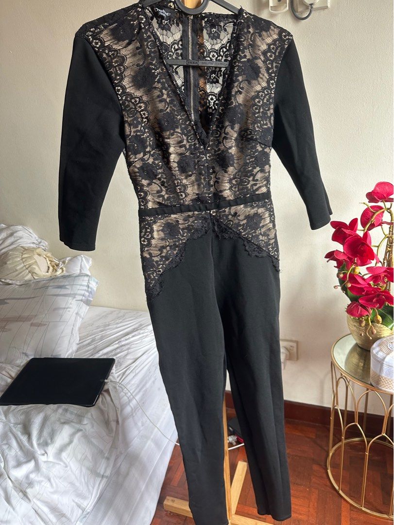 Bebe top lace jumpsuit