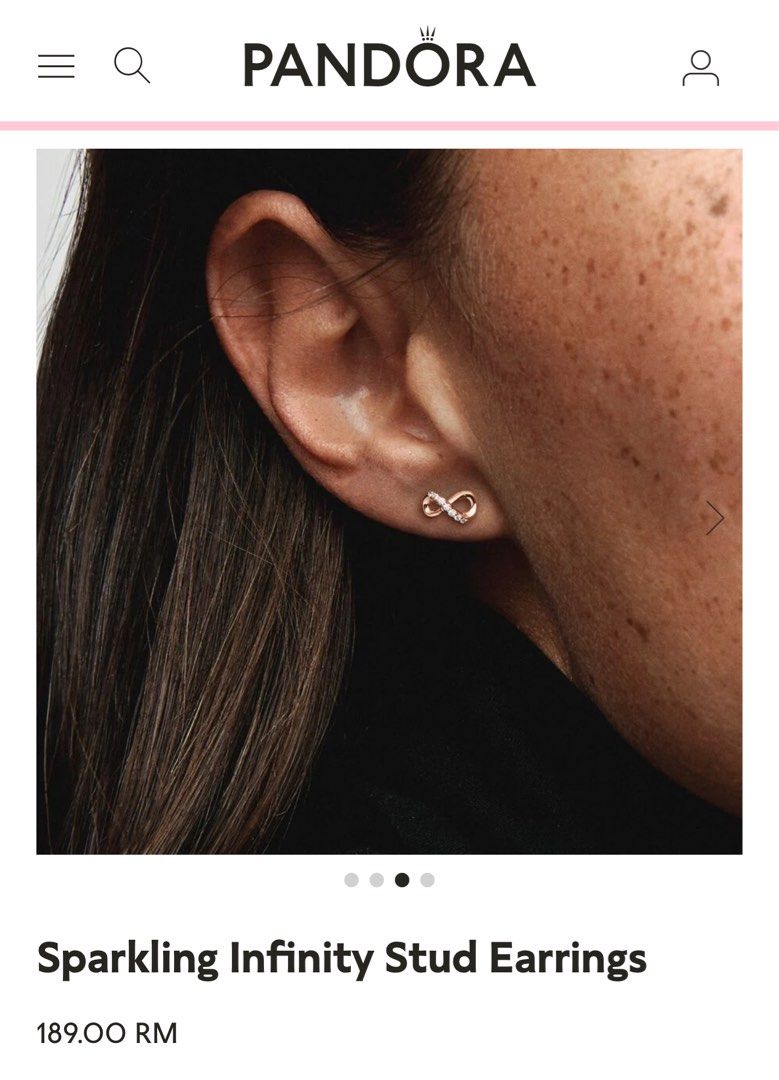 Sparkling infinity top stud earrings