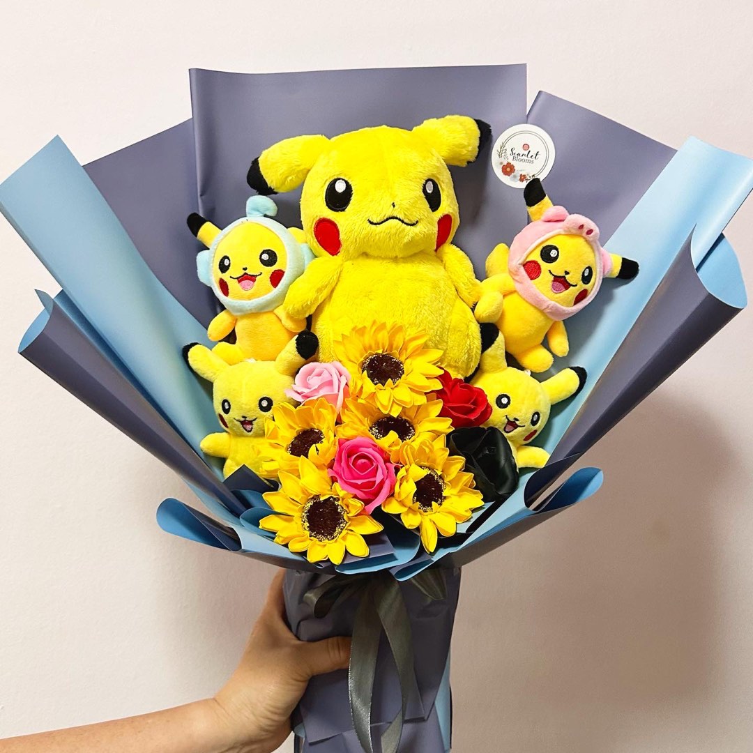 Pikachu flower bouquet, Hobbies & Toys, Stationery & Craft, Flowers ...