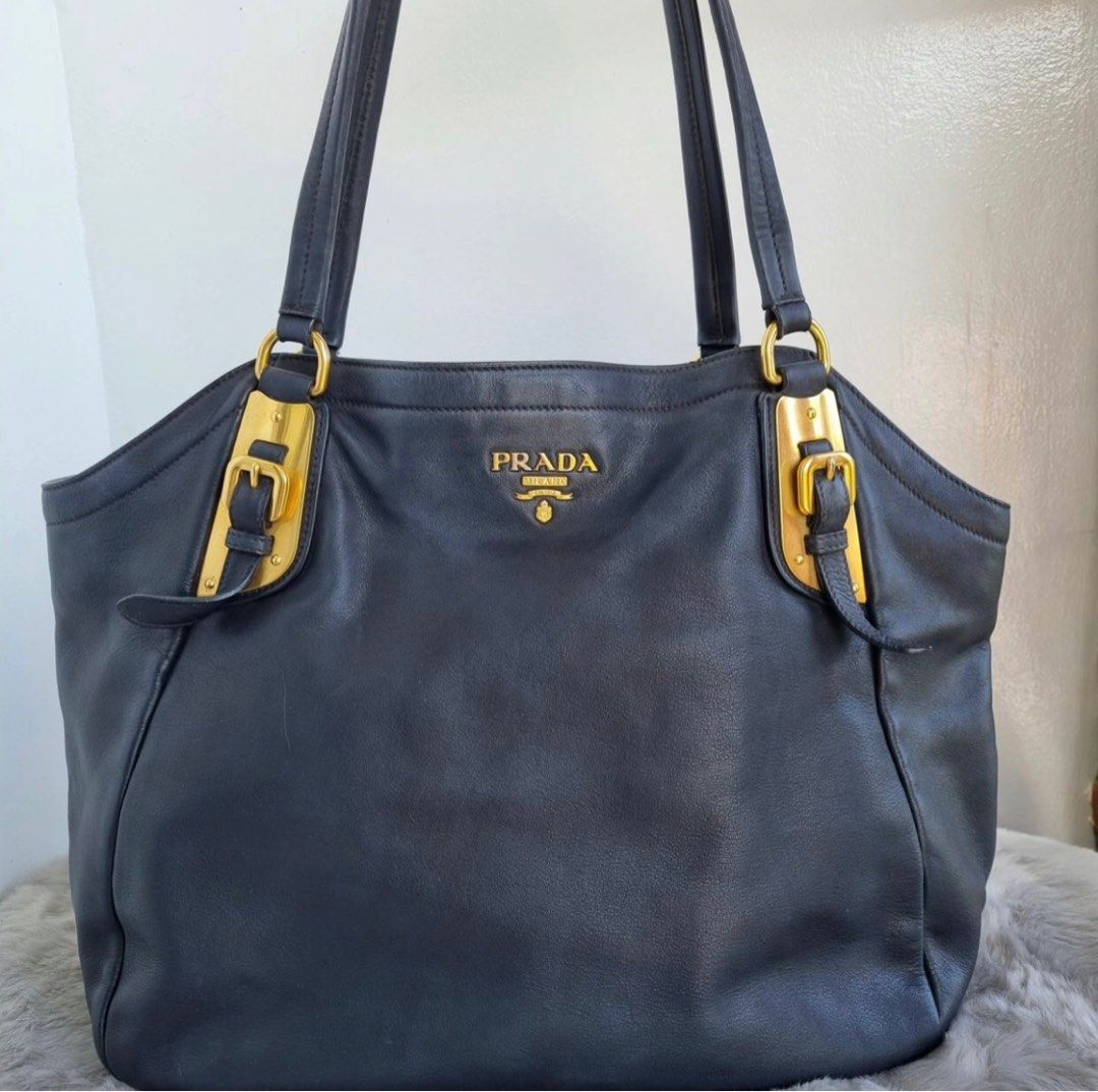 Prada leather Tote Bag, Luxury, Bags & Wallets on Carousell