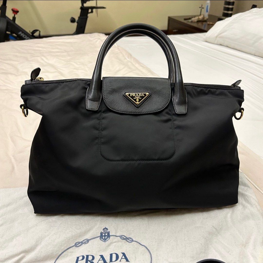 Prada Tessuto Saffiano Nero Bag, Luxury, Bags & Wallets on Carousell