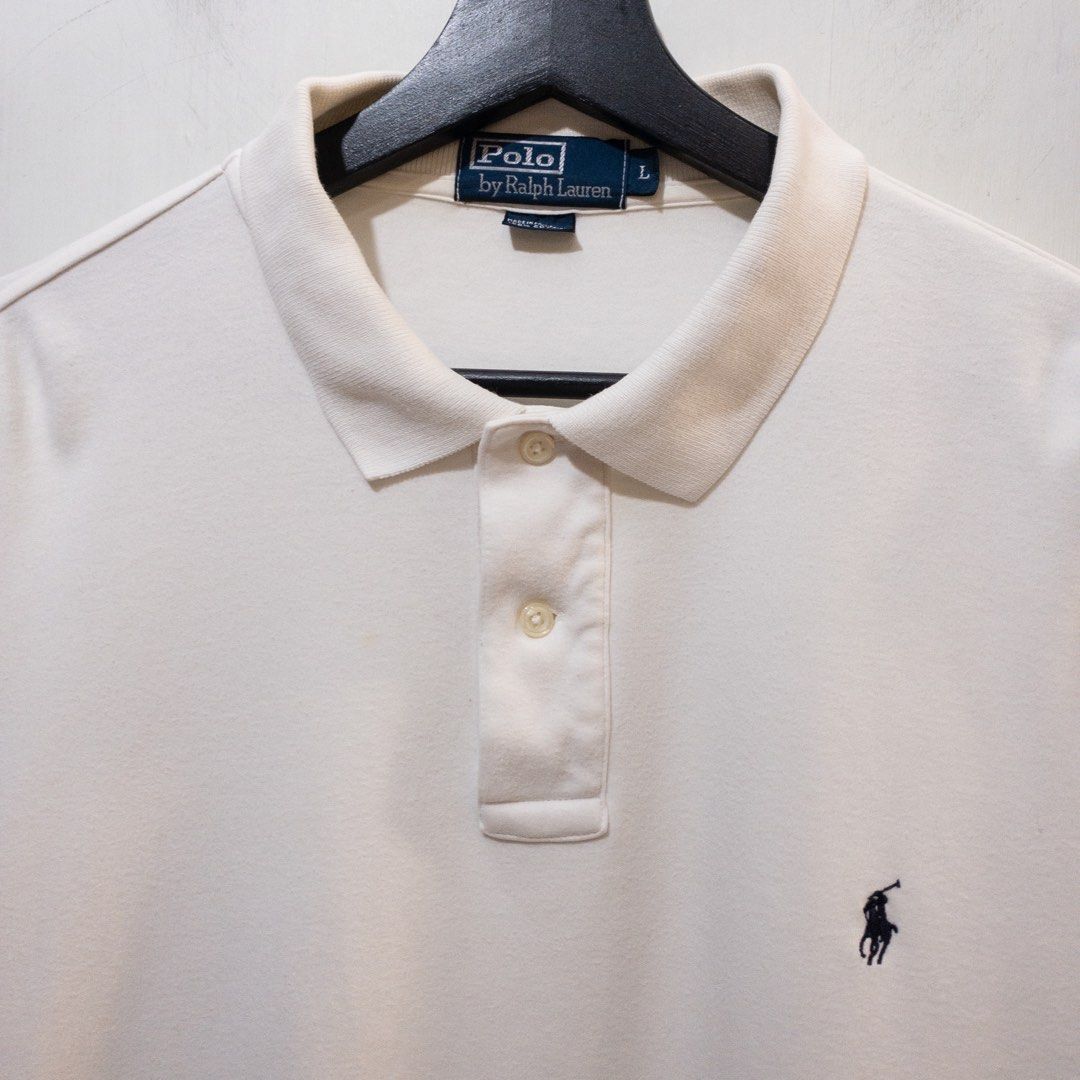 Polo Ralph Lauren小馬白色長袖Polo衫 古著 二手選物 Vintage