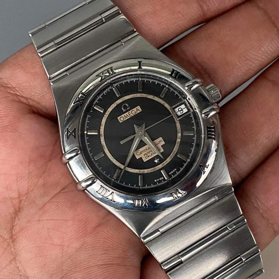 Omega Constellation Perpetual Black Dial 海外 即決-