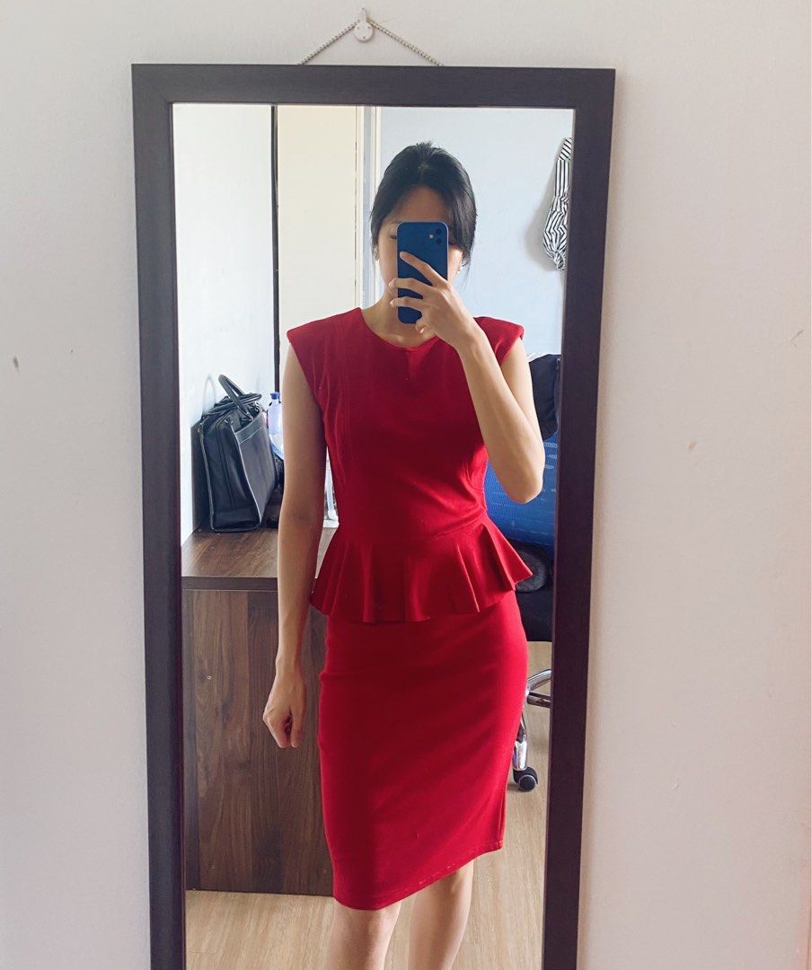 Peplum style deals cocktail dresses