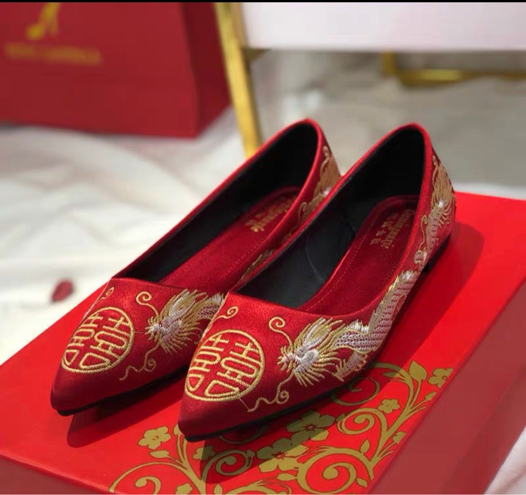 Red wedding shoes best sale wide fit