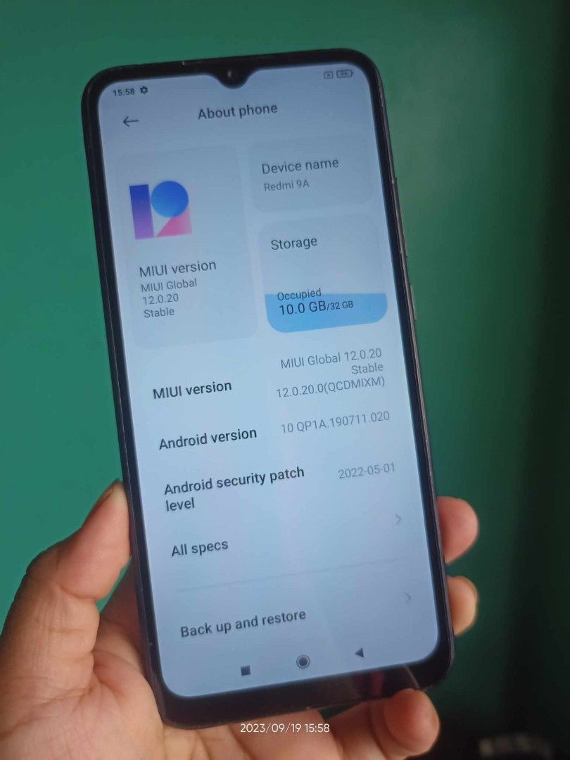REDMI 9A (Category: Xiaomi) located in Quezon City. Submitted by chel2704 (Listing ID 1263028538, Image 3). Description: REDMI 9A UNIT ONLY FIX 2000!! 6.5 INCHES 2GB/32GB 13MP MAINCAM 5000MAH MAKUNAT BATTERY GOOD FOR ALL APPS AND GAMES. NO ISSUE NO ISSUE!!.