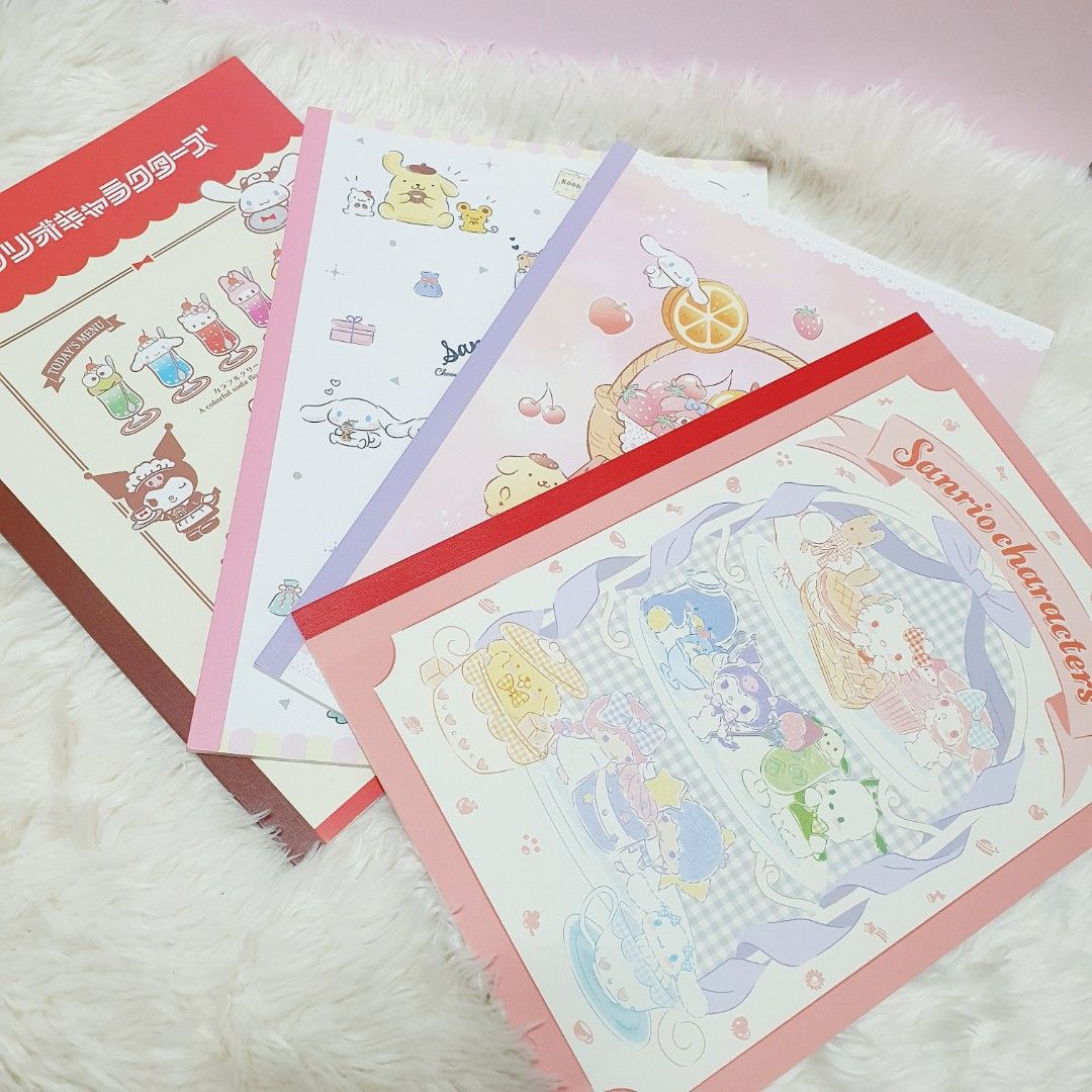 Sanrio Characters Notebook (Category: Stationery & School Supplies) located in Taytay. Submitted by kyo.mono (Listing ID 1263122457, Image 1). Description: brand new Auth from Japan Sold per piece 700 if set (4pcs).