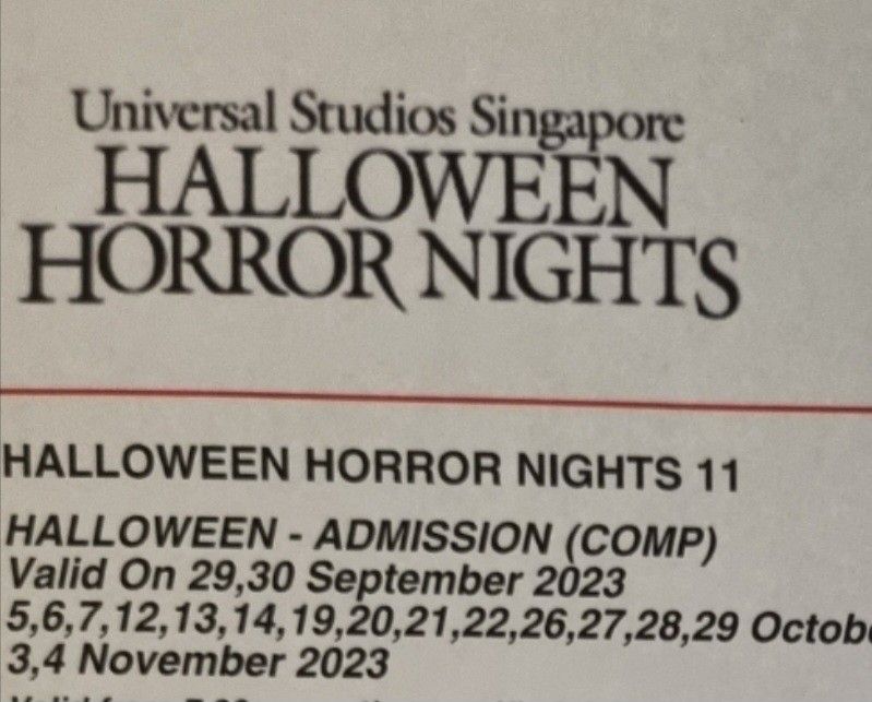 Sentosa Universal Studios Halloween Horror Nights, Tickets & Vouchers