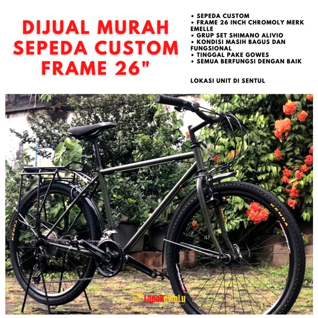Sepeda Custom Frame 26 Inch Chromoly Merk Emelle
