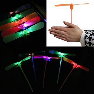 [SG Local] Bamboo Dragonfly Flashing Flying Fairy Toy Children's Day Goodie bag Luminous