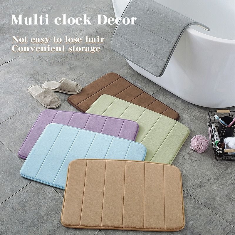 Memory Foam Bath Mat Water Absorption Non slip Bathroom Rug Soft Thicken  Kitchen Living Room Entrance Doormats Home Floor Mats