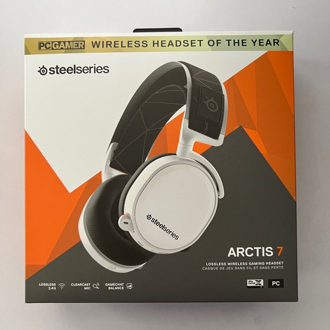 Steelseries Arctis 7 Lossless Wireless Gaming Headset (Category: Headphones & Headsets) located in Rizal. Submitted by ohmanhay (Listing ID 1263045418, Image 1). Description: ❗️PLEASE READ BEFORE MESSAGING❗️ *original price: ₱7,750 * never used charging cable and 3.5mm cable *never used regularly *slight defect on volume wheel *minimal discoloration on mic wire *no physical damages *guaranteed 100% authentic *please refer to the photos above *all