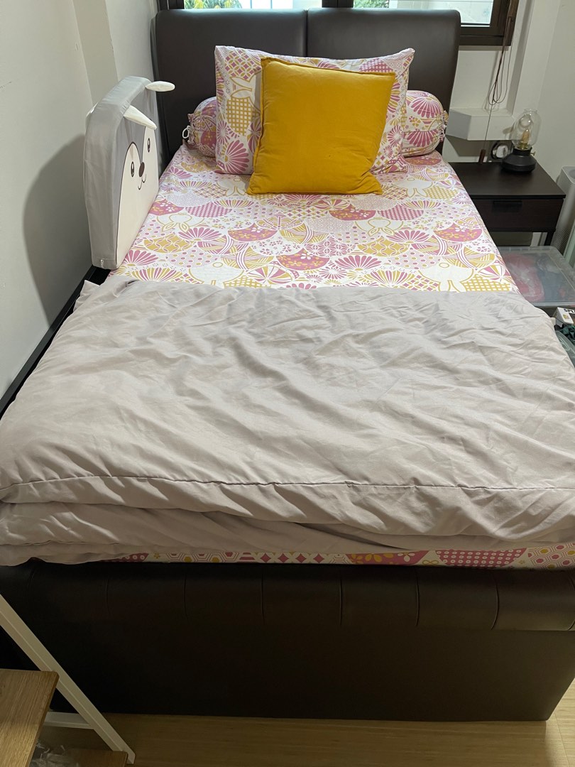 Super Single Seahorse Storage Bed Frame and Mattress, Furniture & Home