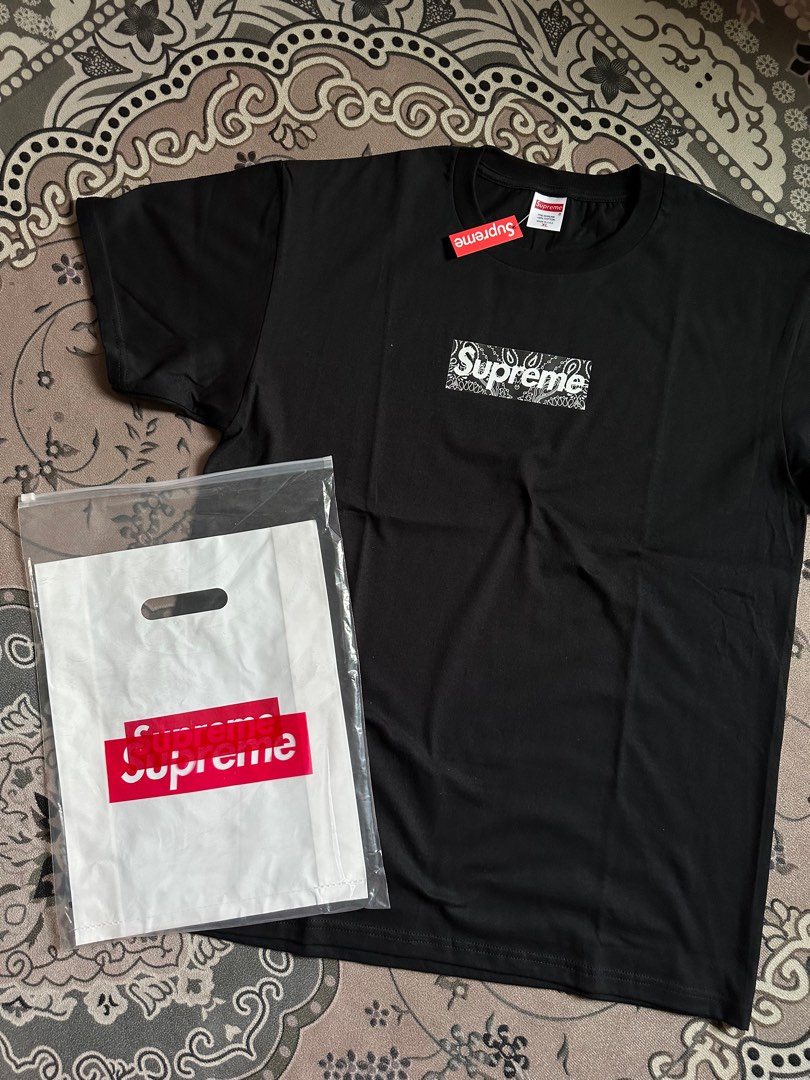 Supreme Bandana Box Logo Tee / Tshirt, Men's Fashion, Tops & Sets