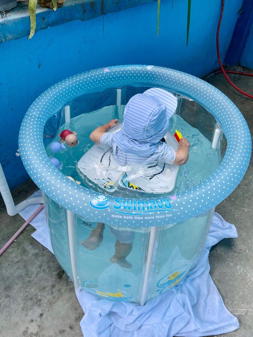 SWIMAVA Compact Home Baby Pool (Category: Bathtub & Bath Accessories) located in Bacoor. Submitted by ryufuji (Listing ID 1263073813, Image 1). Description: Complete with box and accessories. FREE neck floater.