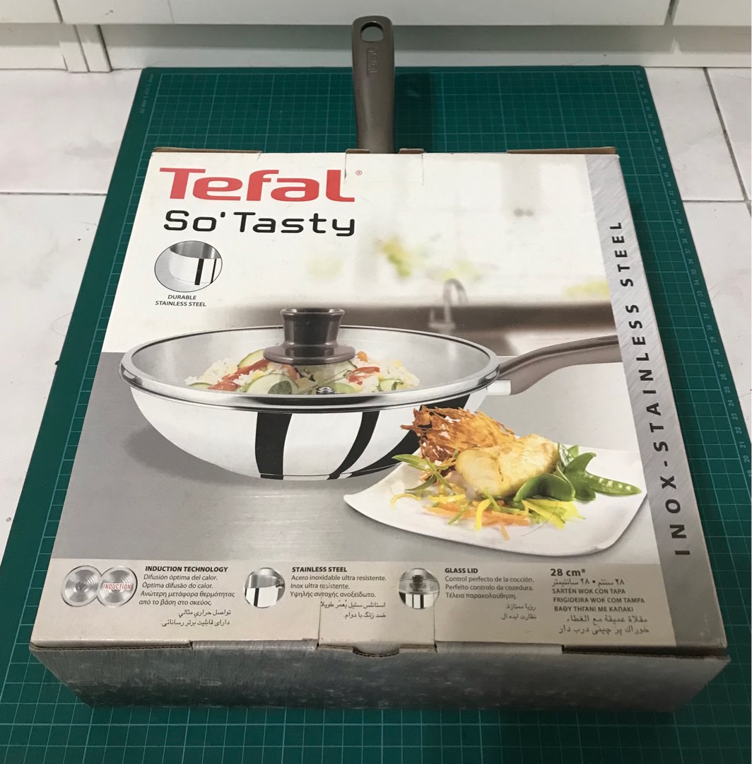 TEFAL Stainless Steel Frying Pan 28 CM, Furniture & Home Living