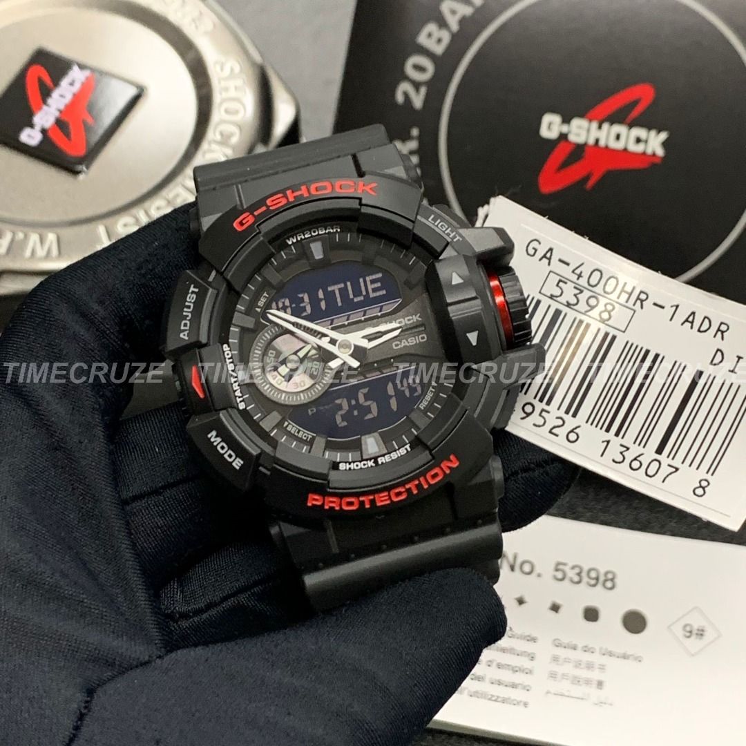 Time Cruze G Shock GA 400 Black Red Heritage Color Series Sports Men Watch GA 400HR 1A GA400HR 1A