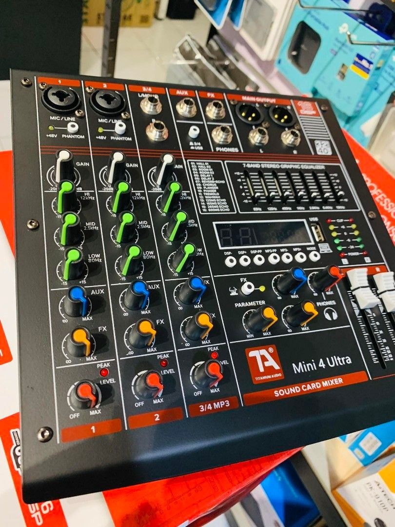 Titanium Mini4 Ultra 32Bit 4 Channel Mixing Console 16 DSP Effects ...