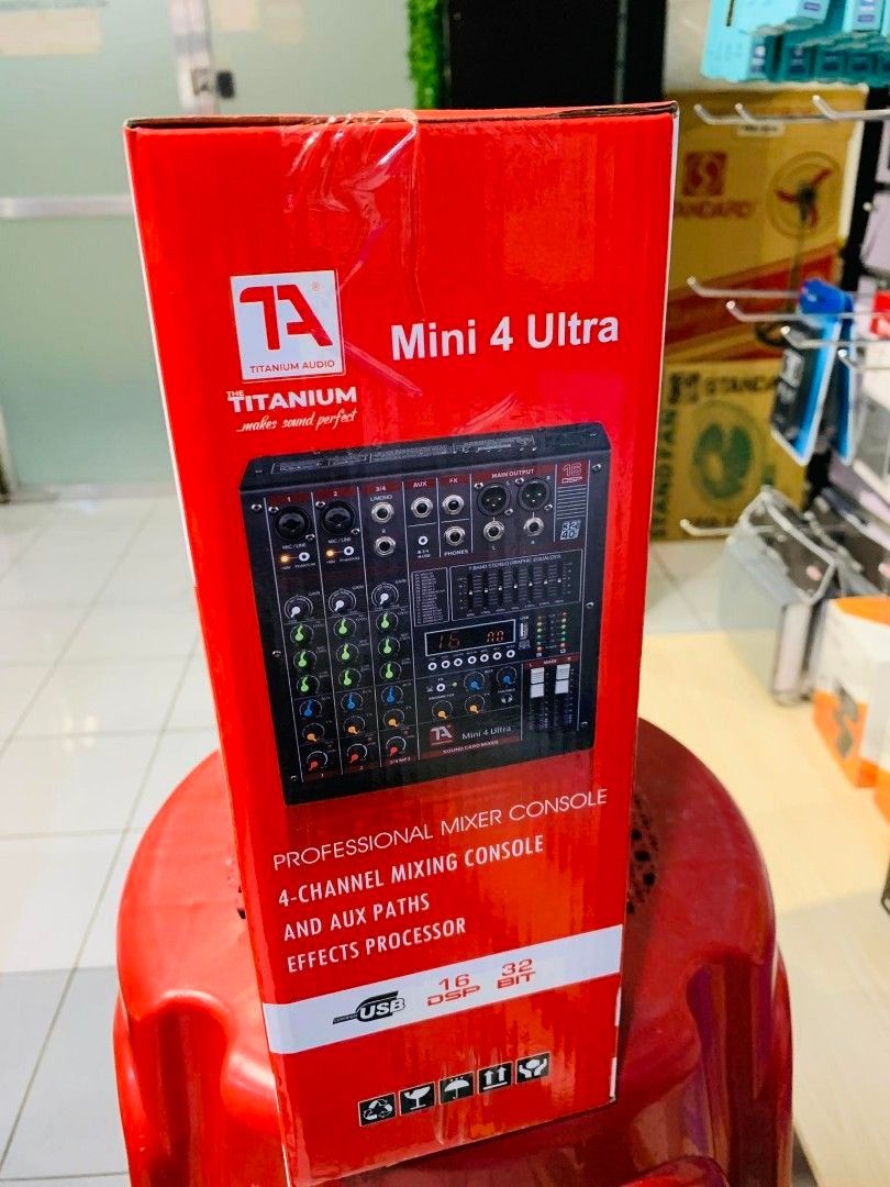 Titanium Mini4 Ultra 32Bit 4 Channel Mixing Console 16 DSP Effects ...
