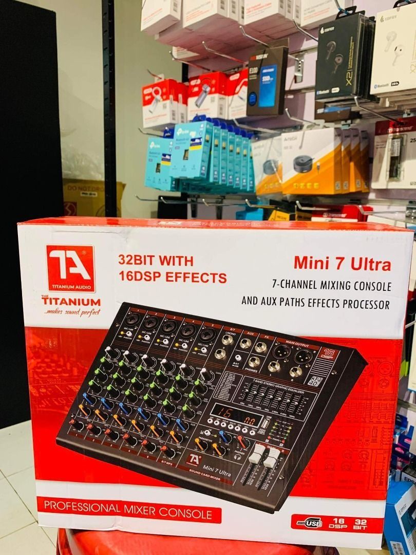 Titanium Mini7 Ultra 32Bit 7 Channel Mixing Console 16 DSP Effects ...