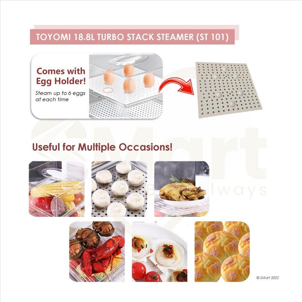 Toyomi 18.8L Turbo Stack Food Steamer [ST 101], Furniture & Home Living ...