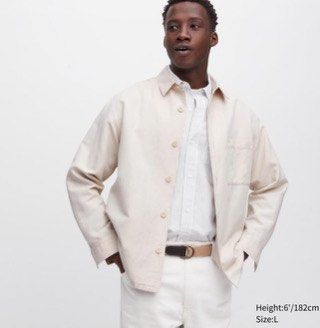 Uniqlo Oversized Shirt Jacket cotton linen Men s Fashion Coats Jackets and Outerwear on Carousell