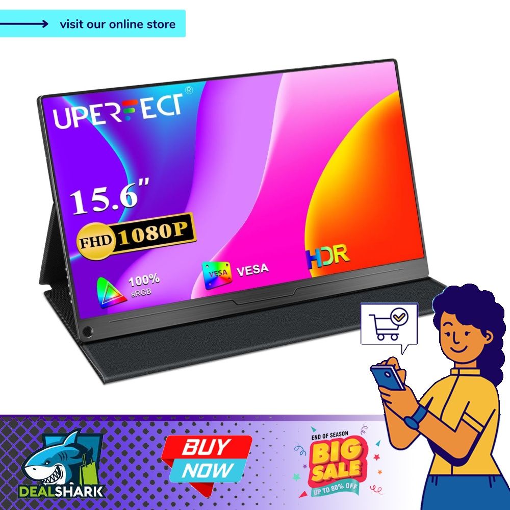 Blackview Portable Monitor 15.6 Inch FHD Gaming Monitor For Laptop PC Phone Mac Xbox