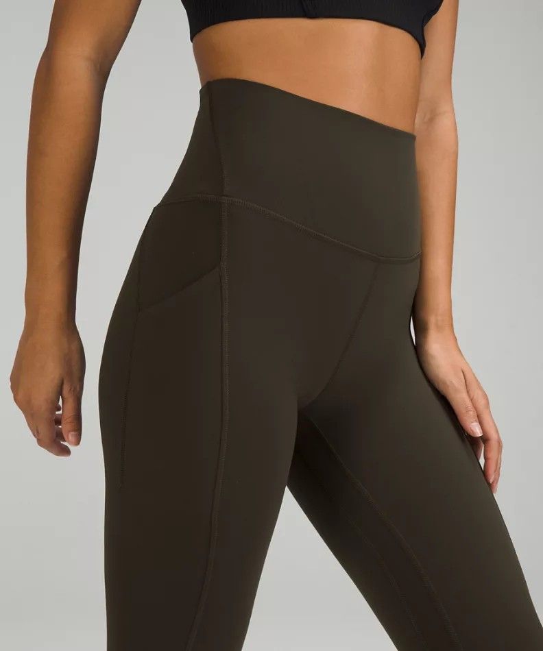 US 8) Lululemon Align High Rise Crop Leggings with Pockets 23 in Dark  Olive, Women's Fashion, Activewear on Carousell