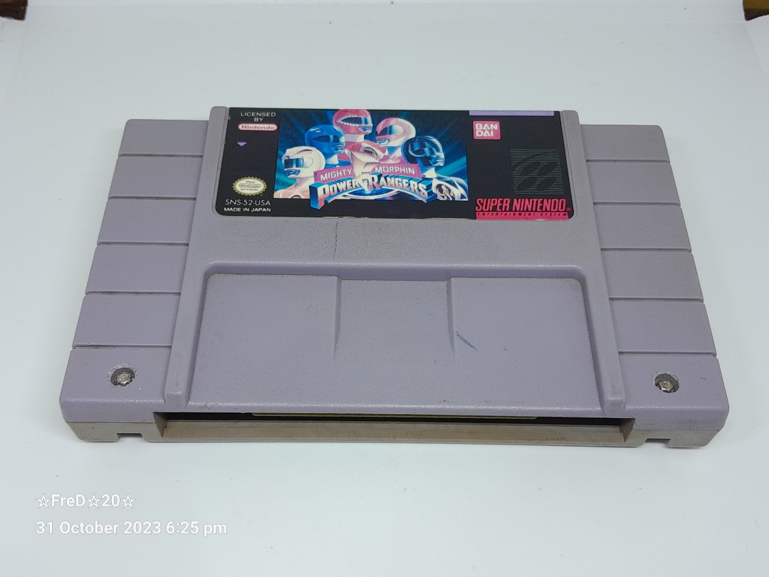 Vintage Authentic 1992 Mighty Morphin Power Rangers SNES Cartridge Game  Japan