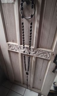vintage made in Italy wood big size rosary wall decor