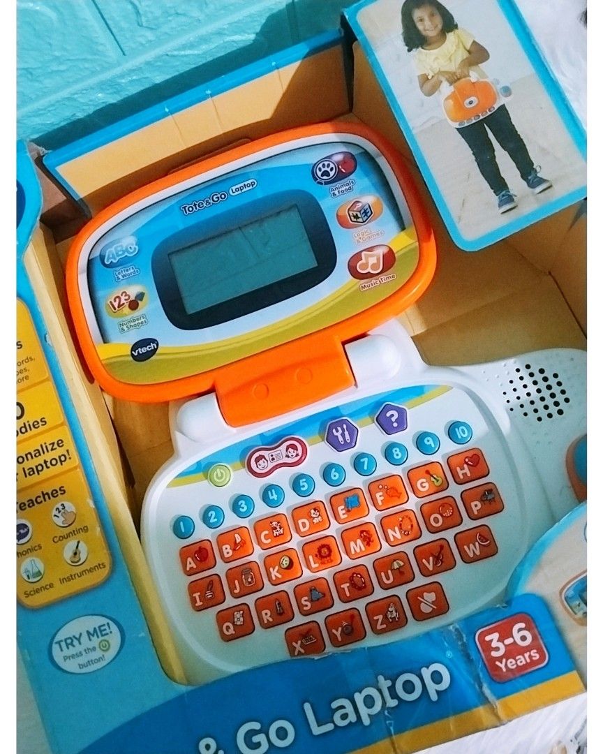 Vtech Tote 'n Go Laptop & Mouse Educational Computer Learning Game Ages 3-6  Pink