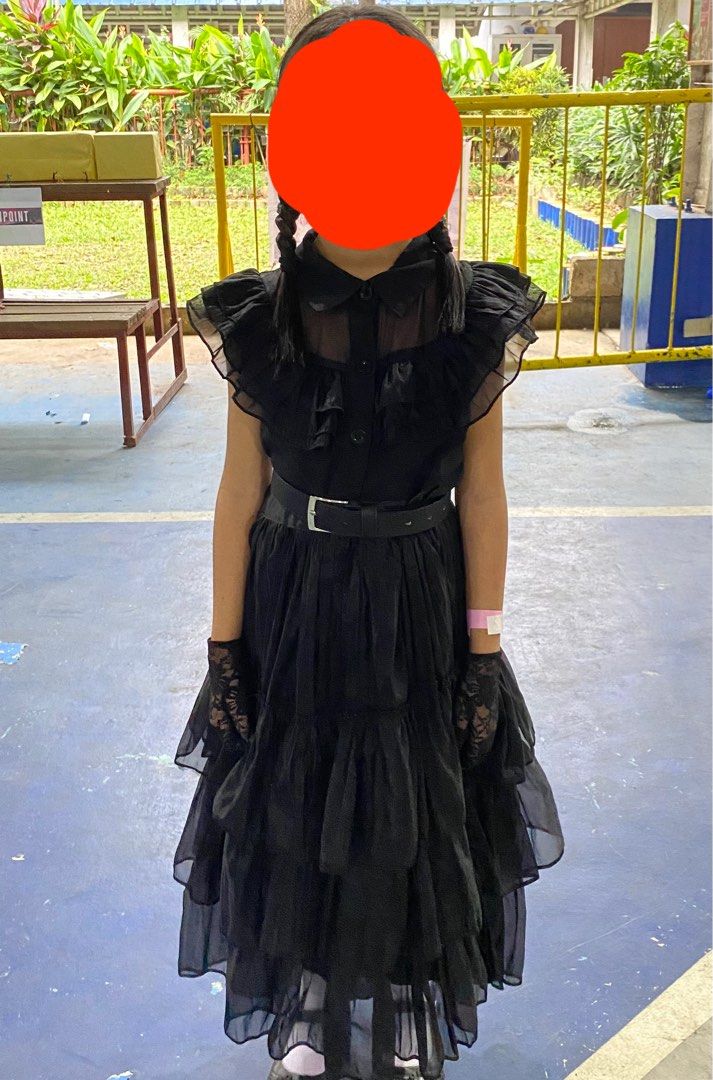 Girls Halloween Costumes | Prom Dance Wednesday Black Tulle Dress – Mia  Belle Girls