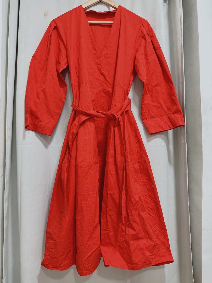 ZARA Belted Poplin Dress Women s Fashion Dresses Sets Dresses